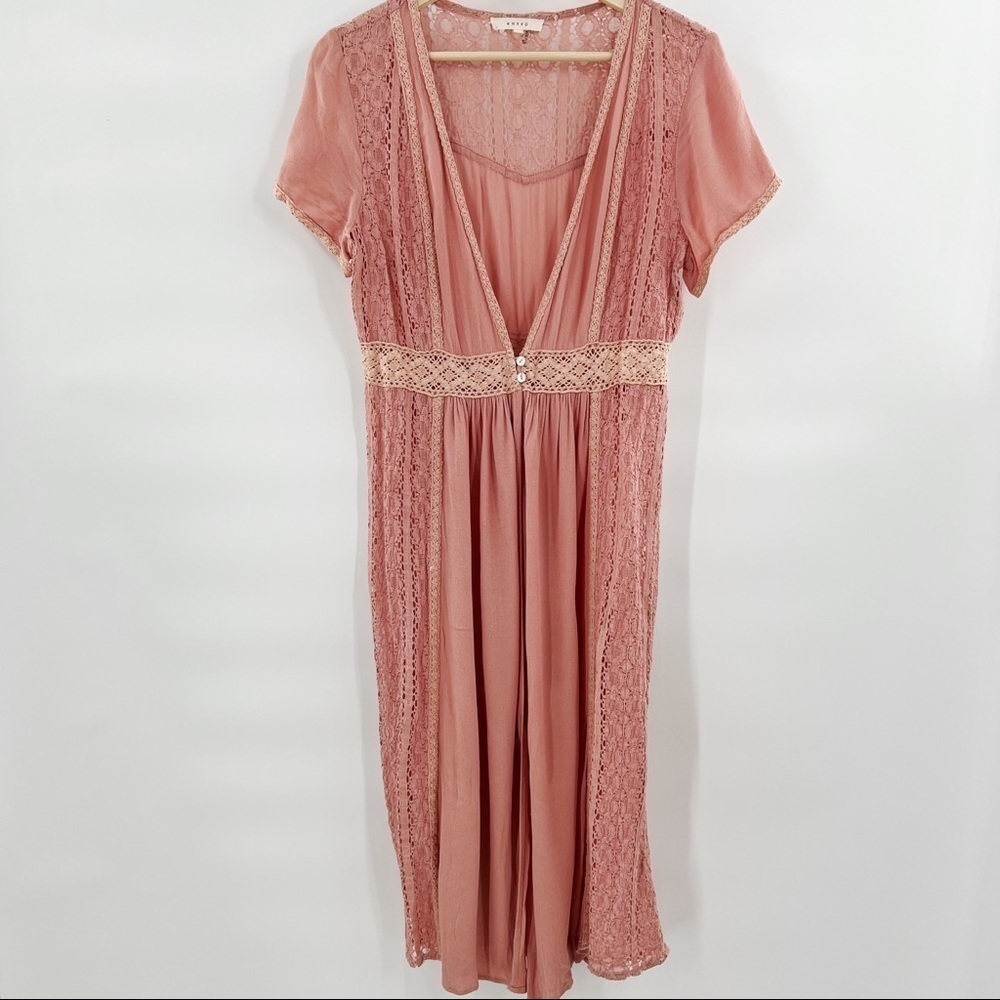 ENTRO dusty rose boho duster size L